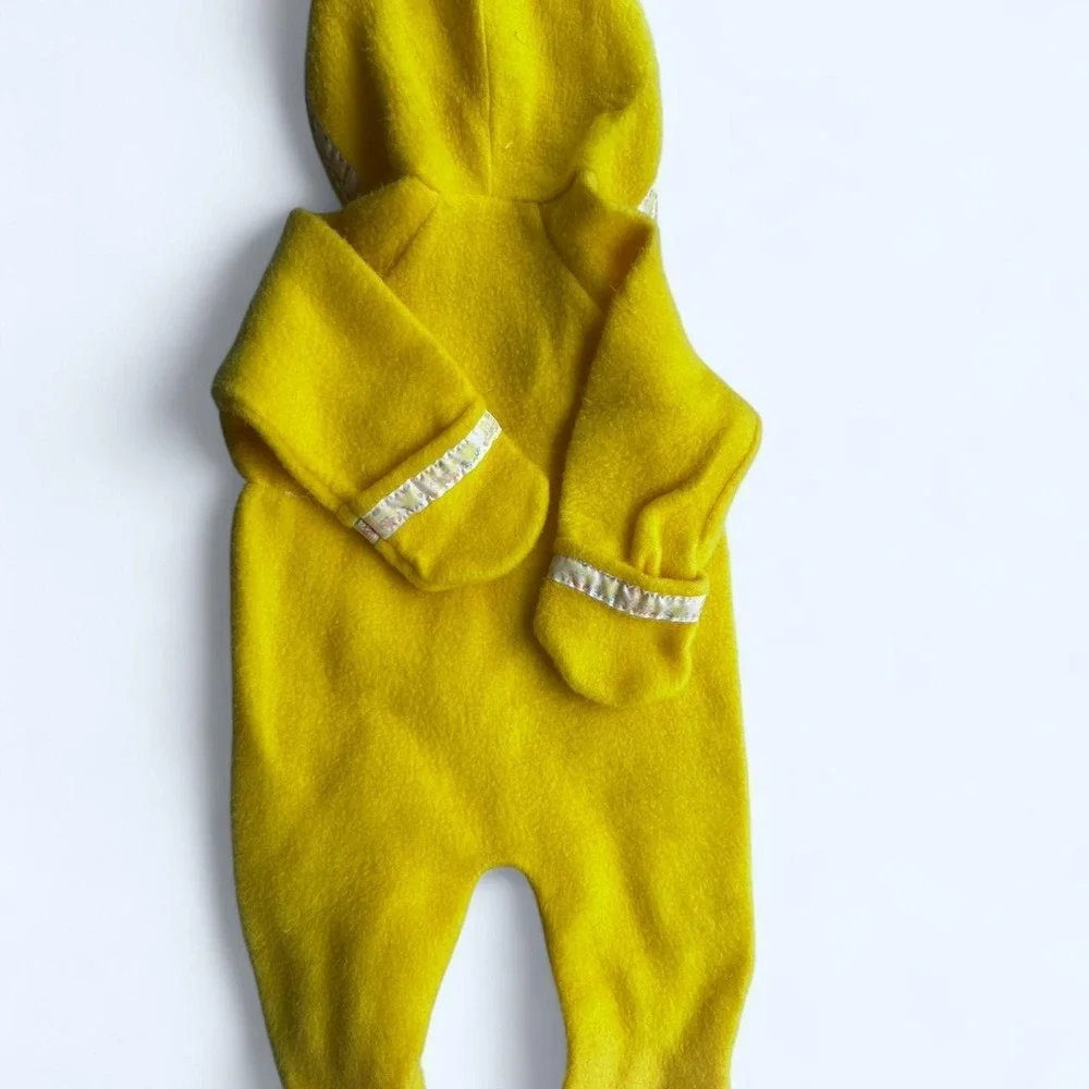 Vintage fleece yellow snowsuit infant 80s 6-12m